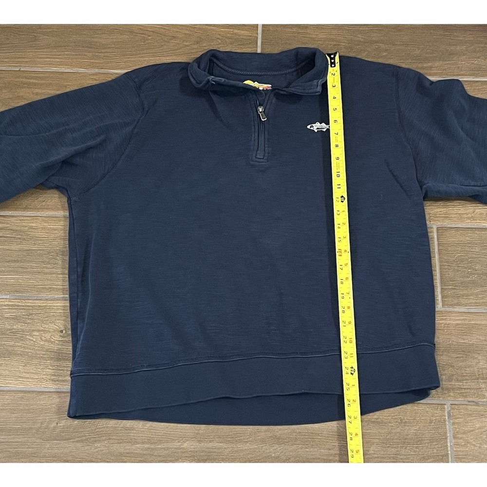 Orvis Men's Sweatshirt Xtra Large Navy Blue Quarter Zip Lightweight Long Sleeve - Picture 2 of 6